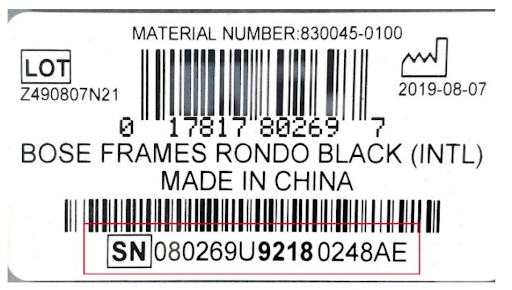 Serial Number SP tai nghe